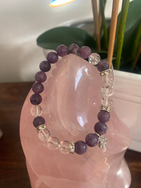 Lepidolite and Clear Quartz