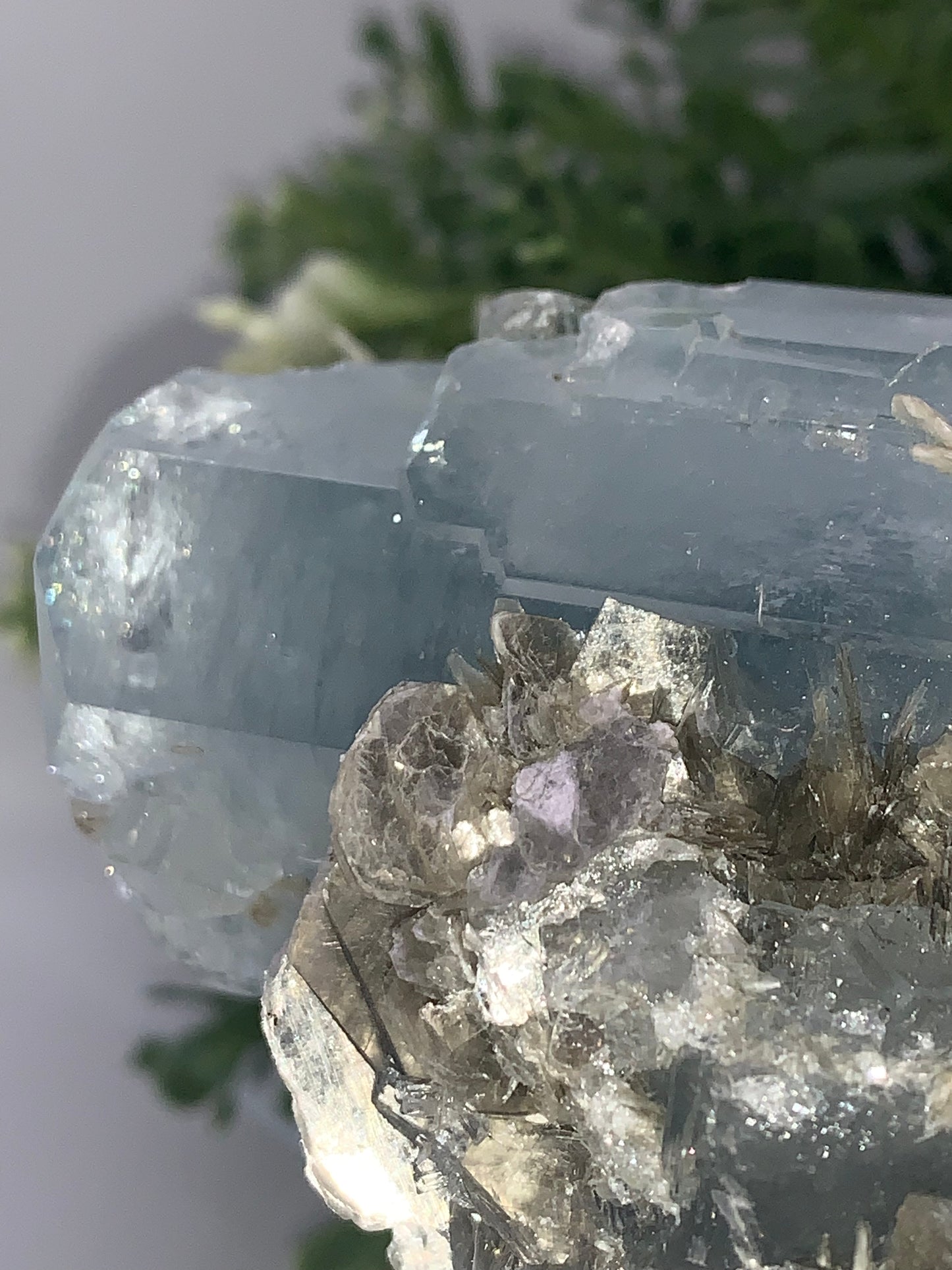 Aquamarine with Muscovite