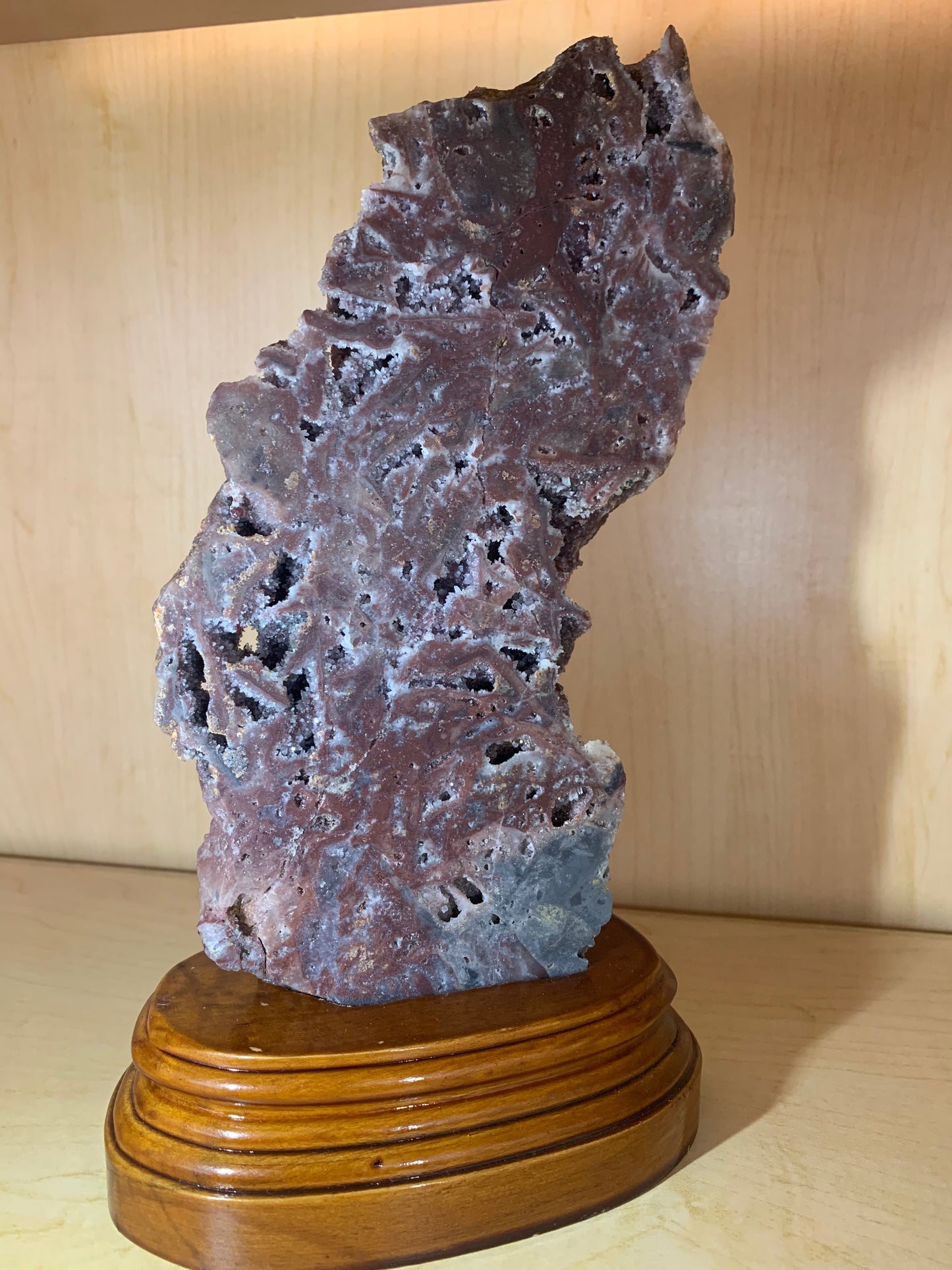 Sphalerite Slab with wooden base