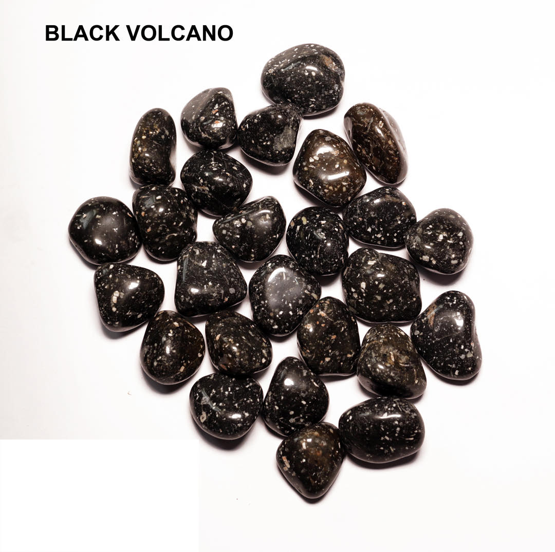 Black Volcano Jasper Tumbles