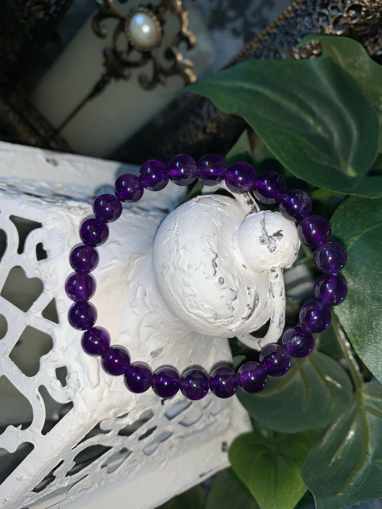 Amethyst bead bracelet