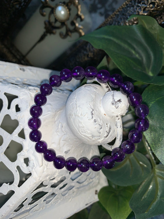 Amethyst bead bracelet