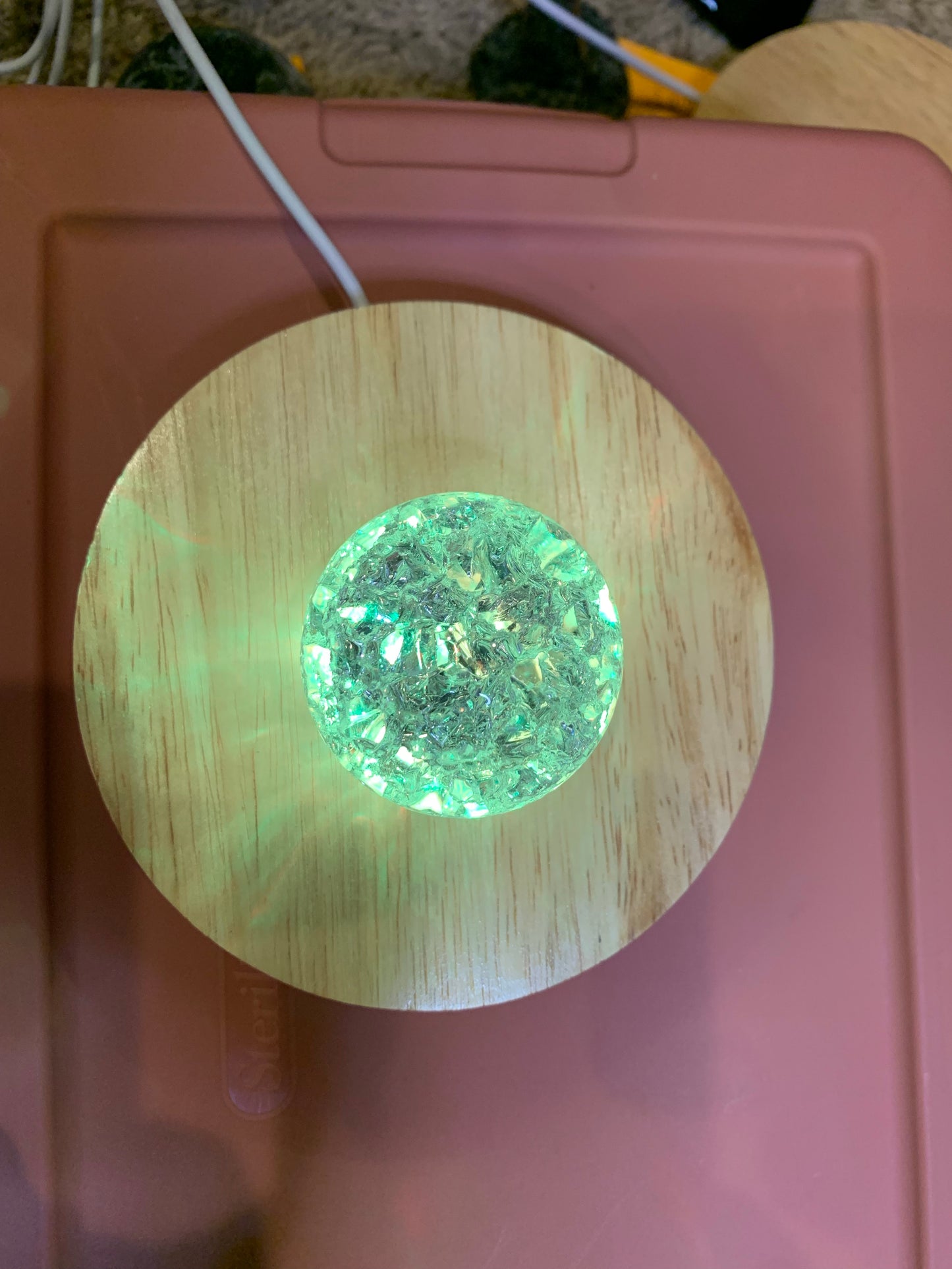 XL wooden light stand- color changing