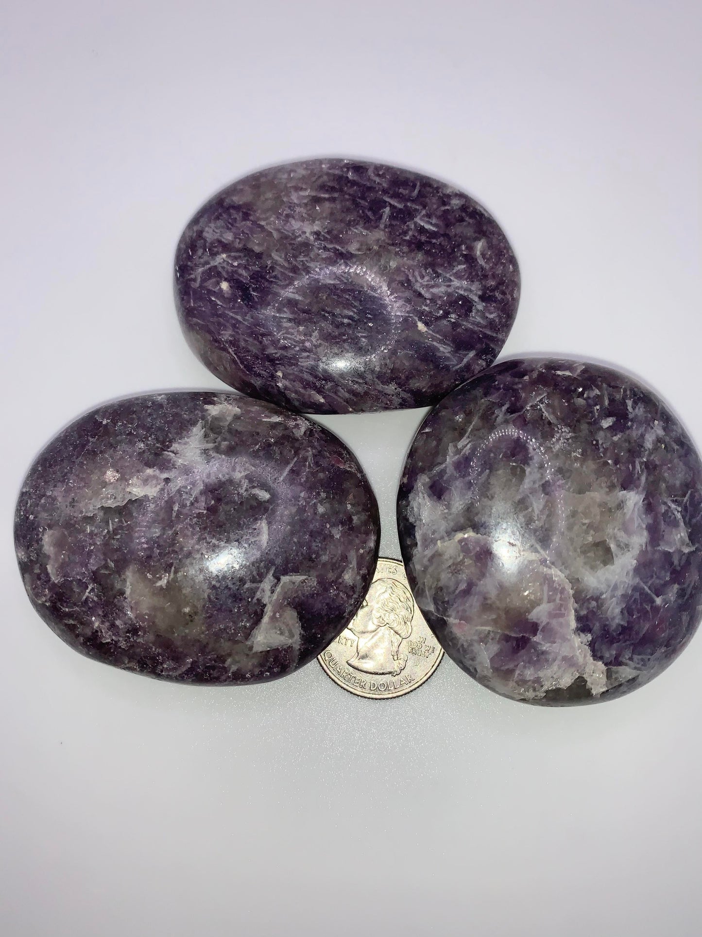 Lepidolite palm stones