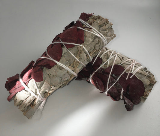 Sage with Red Eucalyptus smudge stick